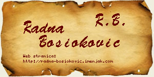 Radna Bosioković vizit kartica